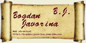 Bogdan Javorina vizit kartica